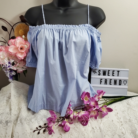 H&M off shoulder w/spaghetti strap to - Picture 3 of 5